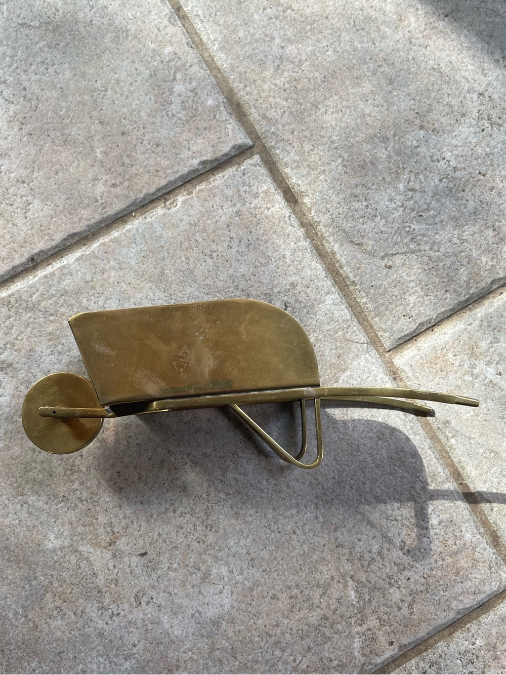 Brass Finish Wheelbarrow Decorative Accent